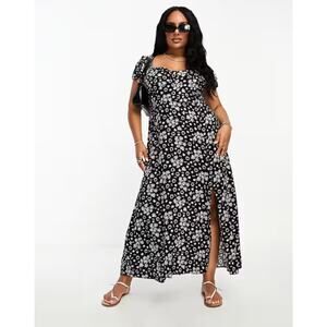 Asos Design Curve ditsy floral sweetheart neckline midi dress sz 12 cottagcore